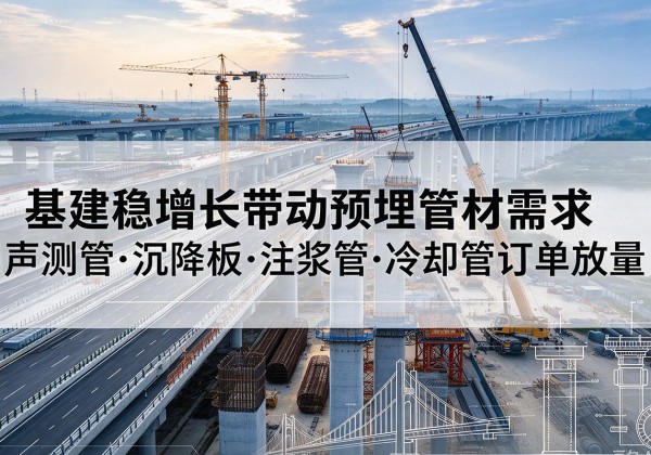 陕州基建稳增长带动预埋监测管材需求，声测管、沉降板、注浆管订单持续放量